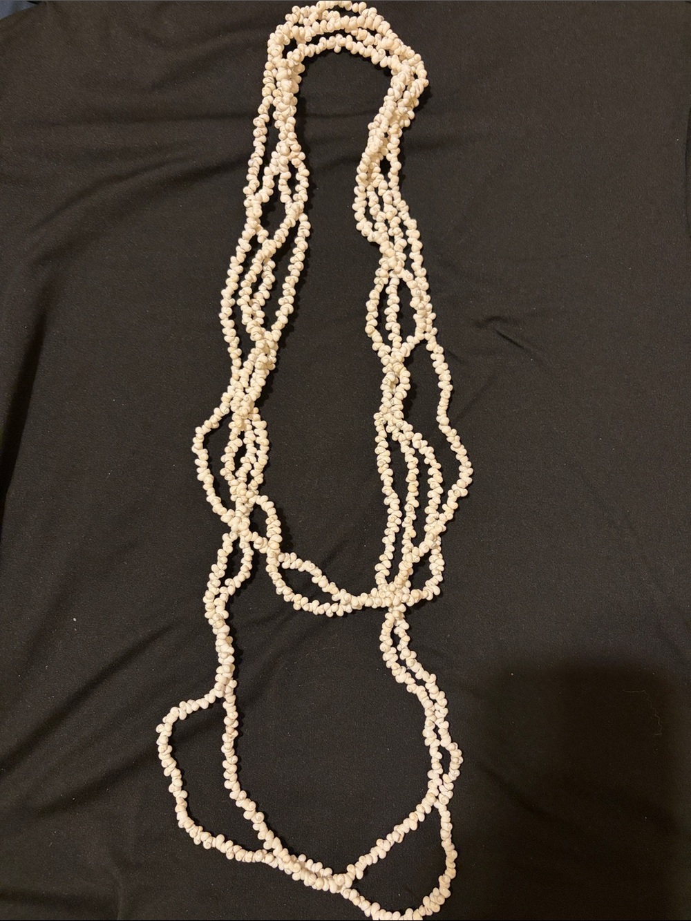 Handcrafted Cream Multi-Strand Beaded Necklace